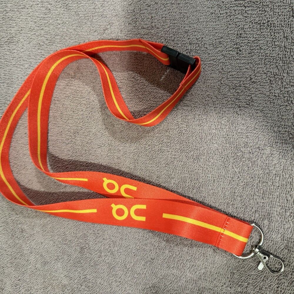 On Cloud Running Lanyard Orange Yellow Logo ID Badge Keychain ON Promotional